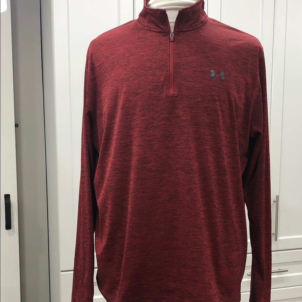 Under Armour Men’s ¼ Zip Pullover – Size 2XL – Heather Burgundy & Charcoal
